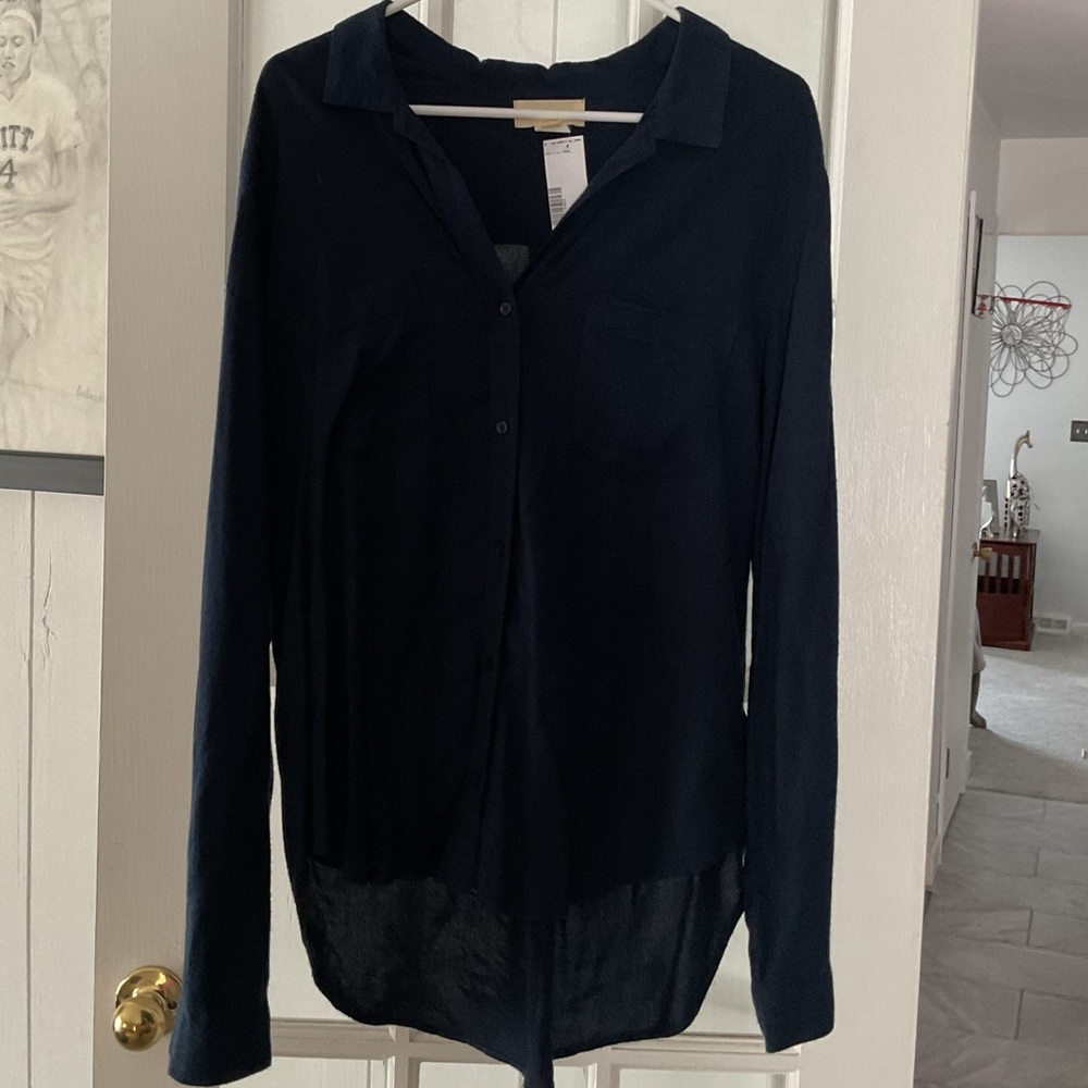 NEW WOMENS BUTTON DOWN BLOUSE